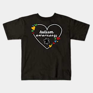 Heart Austim Awareness Kids T-Shirt